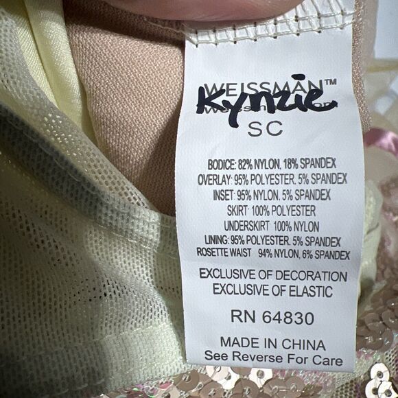 Weissman Be True Costume Ballet Small Child Sequined Pink 10798 Skirt Dance Tap - Picture 8 of 9